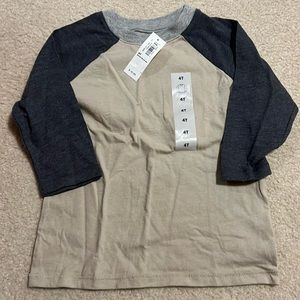 Tan and gray long sleeve shirt